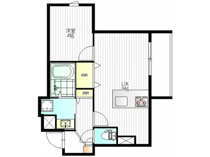 アシアリー(1LDK/1階)の間取り写真