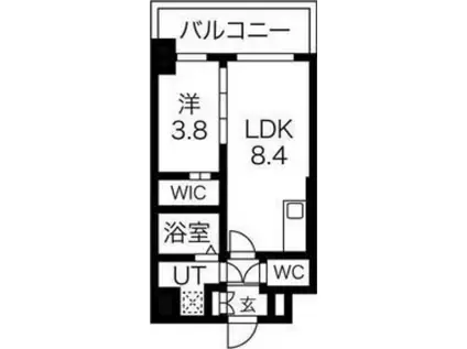 エスリードレジデンス梅田マークス(1LDK/3階)の間取り写真