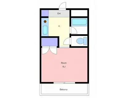 ロワール仙川(1K/1階)の間取り写真