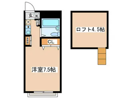 バームストンハウス(ワンルーム/2階)の間取り写真