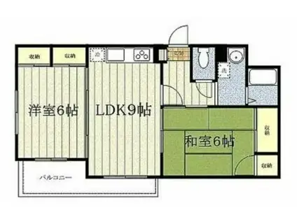 ボヌール東川口(2LDK/2階)の間取り写真