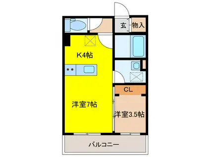 LIFE LINE 38(1LDK/4階)の間取り写真