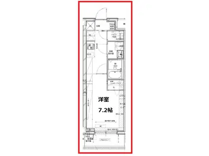 ディップス竹ノ塚駅前(1K/2階)の間取り写真