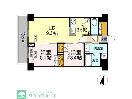 ロイジェント西新井(2LDK/5階)の間取り写真