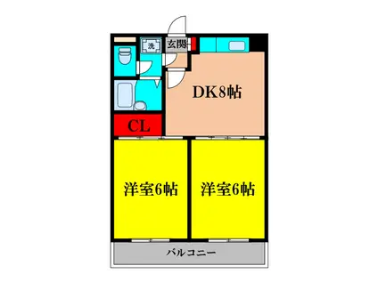 みつもとARRAY(2DK/4階)の間取り写真