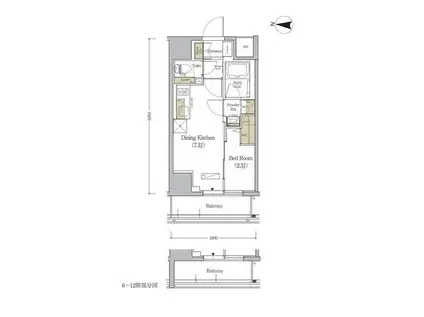 アーバネックス森下ウエスト(1DK/10階)の間取り写真