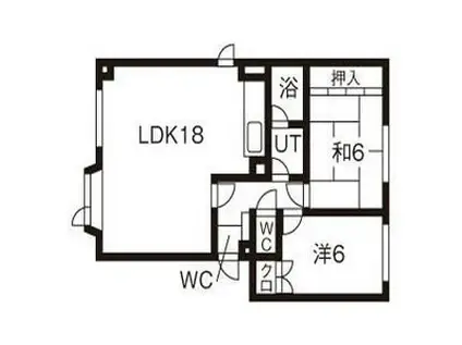 グロワール22(2LDK/1階)の間取り写真