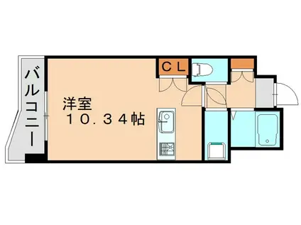 サンラビール小倉(ワンルーム/6階)の間取り写真