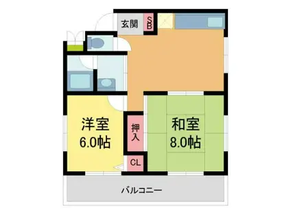 栗原マンションI(2DK/2階)の間取り写真