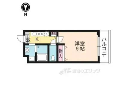 メイプルリーフ嵯峨野(1K/1階)の間取り写真