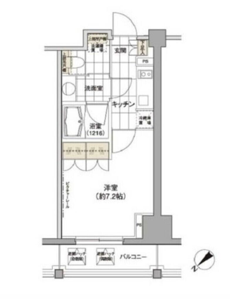 パークハビオ渋谷(1K/11階)の間取り写真