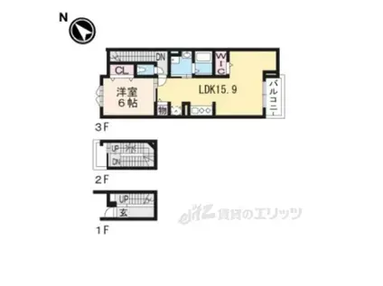 BLISSⅠ(1LDK/3階)の間取り写真