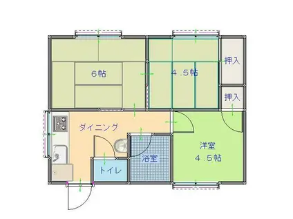 大津アパート(3DK/1階)の間取り写真