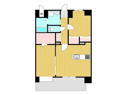 HARE菊陽(2LDK/5階)の間取り写真