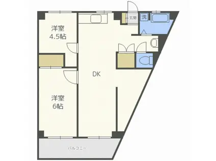 第3長尾団地(2LDK/2階)の間取り写真