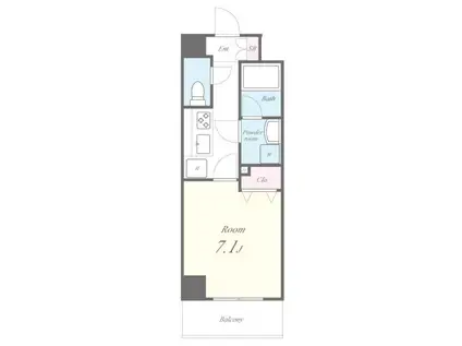 ポルタフォルトゥーナ(1K/2階)の間取り写真