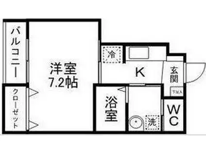 ウィパルクII(1K/1階)の間取り写真