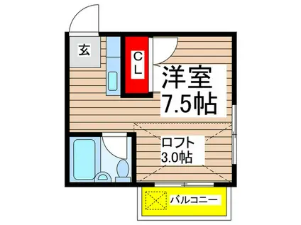 ロフティーノアール(ワンルーム/2階)の間取り写真