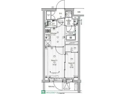 PREMIUM CUBE 世田谷(2K/3階)の間取り写真