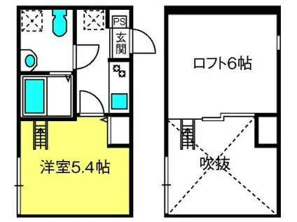 レ プチ トリアノン新越谷(1K/1階)の間取り写真