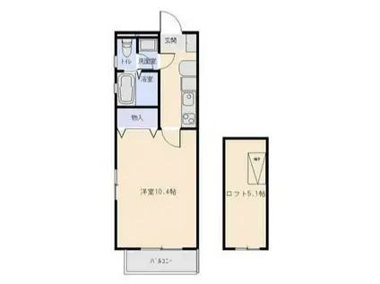 L・ポート(1K/3階)の間取り写真