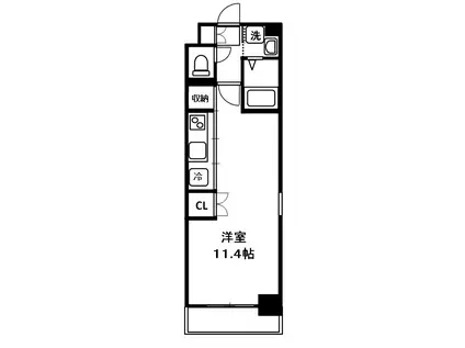 ラピス22(ワンルーム/3階)の間取り写真