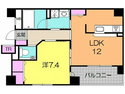 サウストロントカリメラ(1LDK/5階)の間取り写真