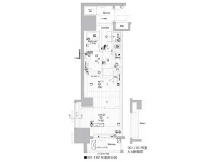 PREMIUM CUBE 亀戸(2K/13階)の間取り写真