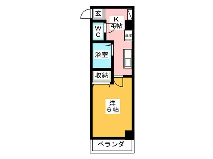 アイダビル(1K/2階)の間取り写真
