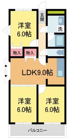 ヌンクタータ(3LDK/2階)の間取り写真