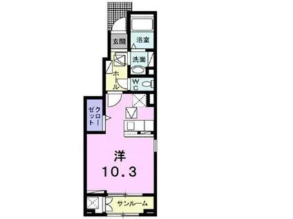 シャンド・フルール Y(ワンルーム/1階)の間取り写真