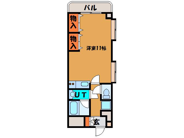 ケントパレス函館(ワンルーム/2階)の間取り写真
