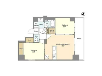 グラン千代田岩本町(2LDK/3階)の間取り写真