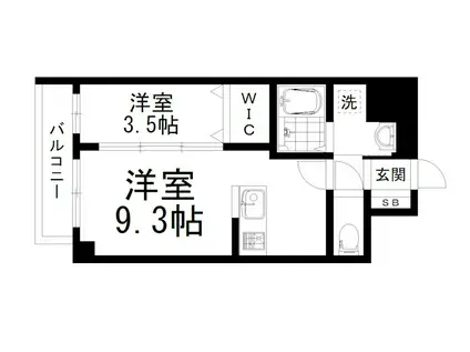 ヴィラステージ太秦天神川(1LDK/5階)の間取り写真