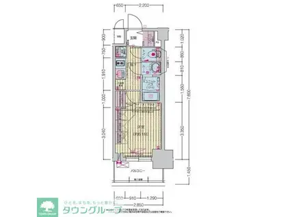 プレサンス上前津ディアシス(1K/4階)の間取り写真