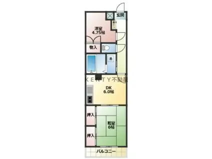 コーポ勝巳(2DK/3階)の間取り写真