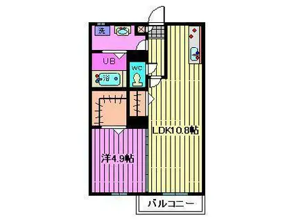 OHANA HARE(1LDK/2階)の間取り写真