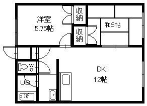 コーポあさひ(2LDK/2階)の間取り写真