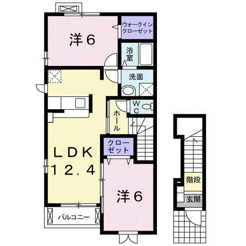 ブリエ・ルーチェ(2LDK/2階)の間取り写真