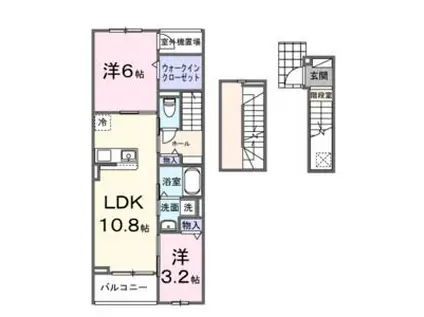 LA.OHANA 田無(2LDK/3階)の間取り写真