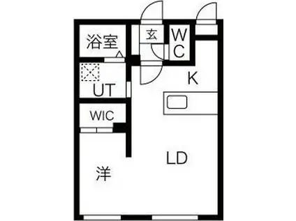 エアフォルク行啓通(1LDK/2階)の間取り写真