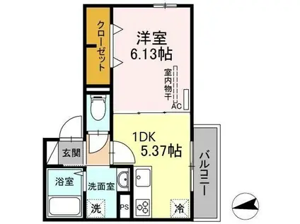 グレイス(1DK/2階)の間取り写真