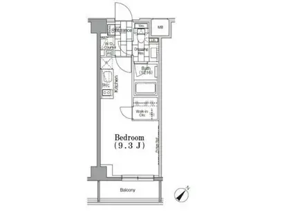 ワンルーフフラット月島(ワンルーム/2階)の間取り写真