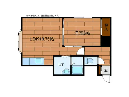 ルミエール上坂(1LDK/2階)の間取り写真