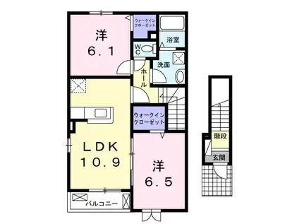 コリーヌ久住II(2LDK/2階)の間取り写真