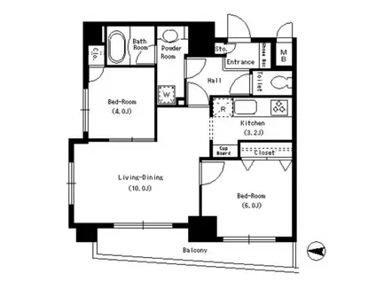 パークキューブ本所吾妻橋(2LDK/5階)の間取り写真