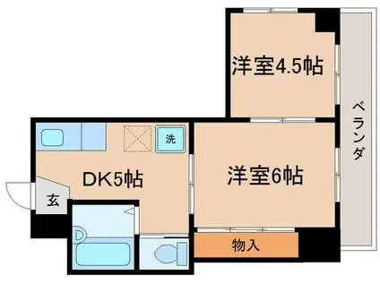 クオリティハウス高宮(1LDK/2階)の間取り写真