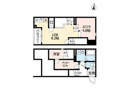 ROBOT HOME 西大宮A(1LDK/2階)の間取り写真