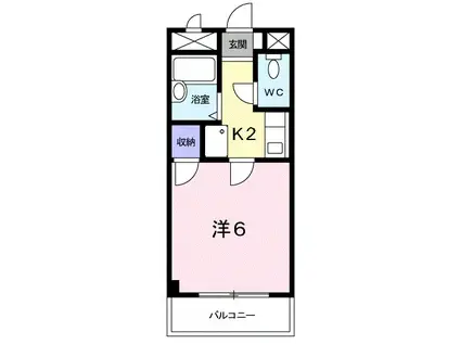 ラフィネ アルブル(1K/3階)の間取り写真