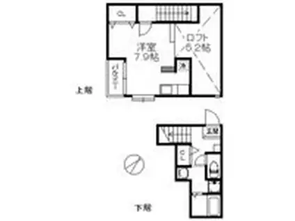 ペガーダ千早(ワンルーム/2階)の間取り写真